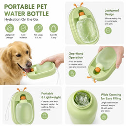 HydrateGo Green portable pet water bottle - product features