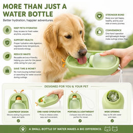 HydrateGo Green portable pet water bottle - benefits