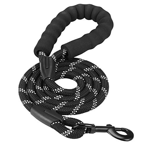 WoofNexa SafeStride reflective rope dog leash in black